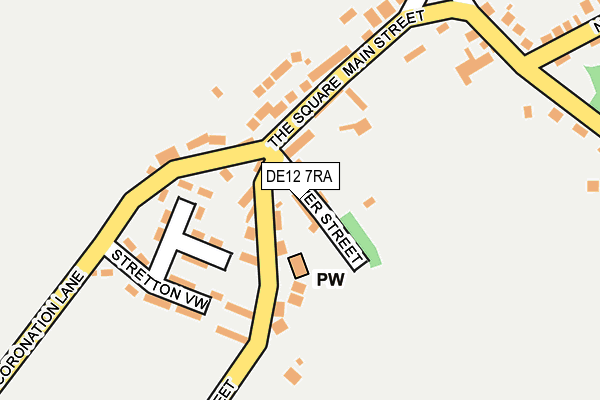 DE12 7RA map - OS OpenMap – Local (Ordnance Survey)