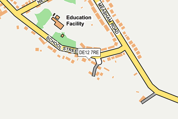 DE12 7RE map - OS OpenMap – Local (Ordnance Survey)