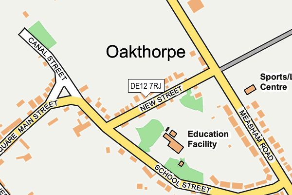 DE12 7RJ map - OS OpenMap – Local (Ordnance Survey)