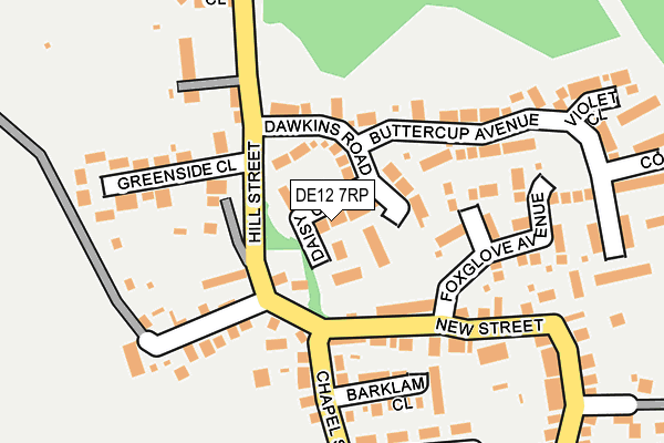 DE12 7RP map - OS OpenMap – Local (Ordnance Survey)