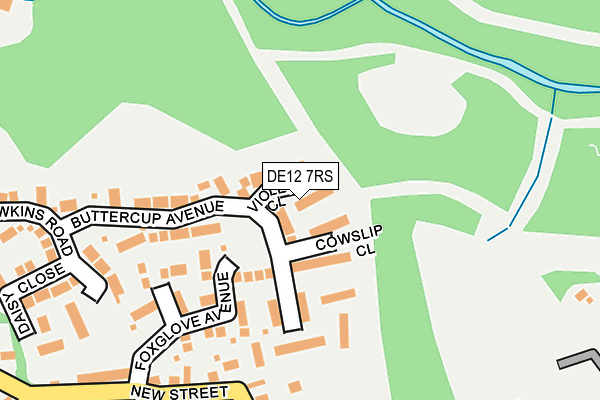 DE12 7RS map - OS OpenMap – Local (Ordnance Survey)