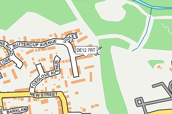 DE12 7RT map - OS OpenMap – Local (Ordnance Survey)