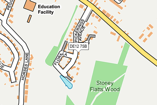 DE12 7SB map - OS OpenMap – Local (Ordnance Survey)