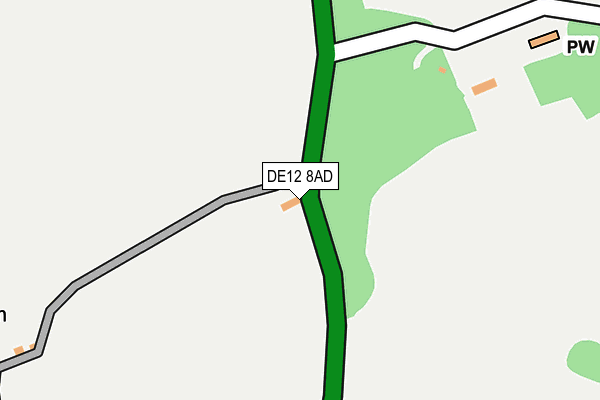DE12 8AD map - OS OpenMap – Local (Ordnance Survey)