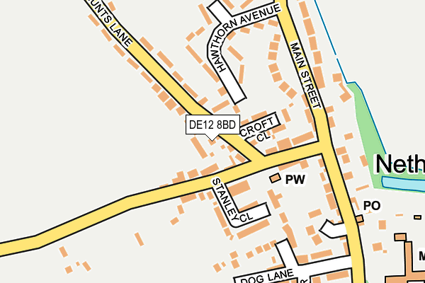 DE12 8BD map - OS OpenMap – Local (Ordnance Survey)