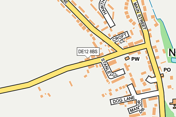 DE12 8BS map - OS OpenMap – Local (Ordnance Survey)