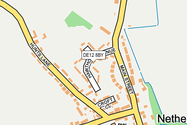 DE12 8BY map - OS OpenMap – Local (Ordnance Survey)