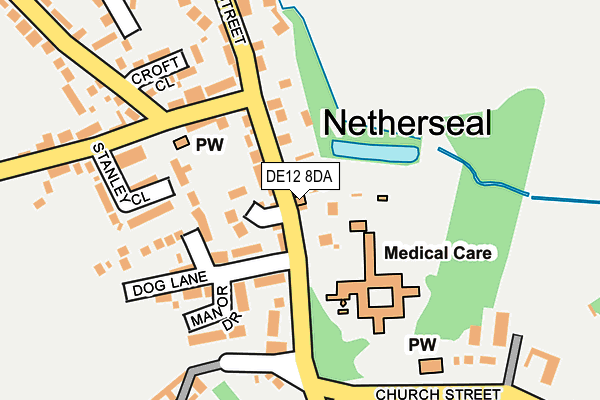 DE12 8DA map - OS OpenMap – Local (Ordnance Survey)