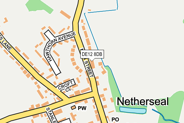DE12 8DB map - OS OpenMap – Local (Ordnance Survey)