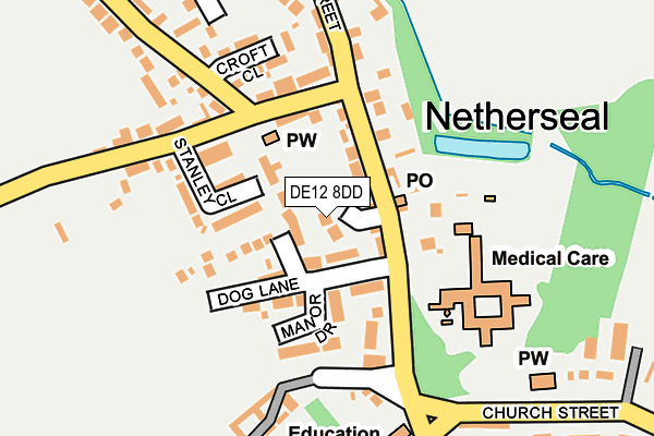 DE12 8DD map - OS OpenMap – Local (Ordnance Survey)