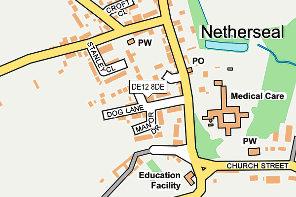 DE12 8DE map - OS OpenMap – Local (Ordnance Survey)
