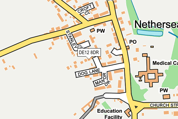 DE12 8DR map - OS OpenMap – Local (Ordnance Survey)