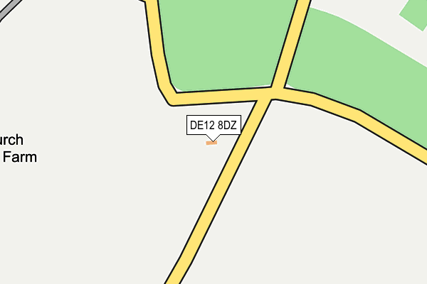 DE12 8DZ map - OS OpenMap – Local (Ordnance Survey)
