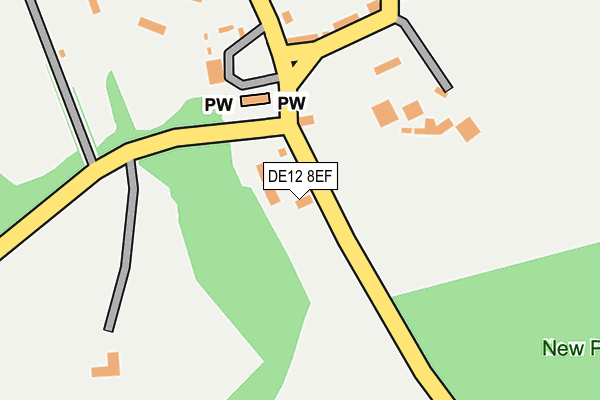DE12 8EF map - OS OpenMap – Local (Ordnance Survey)