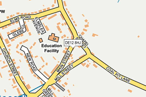 DE12 8HJ map - OS OpenMap – Local (Ordnance Survey)