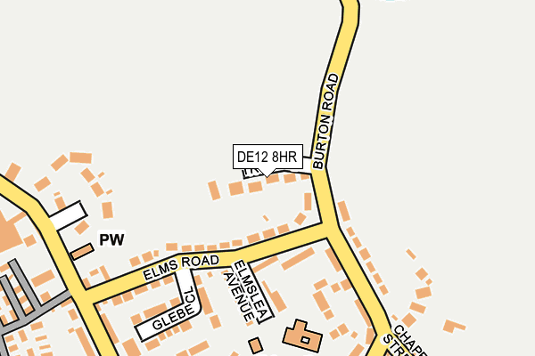 DE12 8HR map - OS OpenMap – Local (Ordnance Survey)