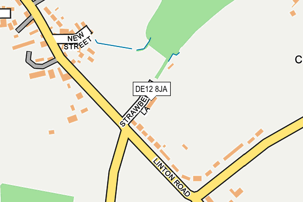 DE12 8JA map - OS OpenMap – Local (Ordnance Survey)