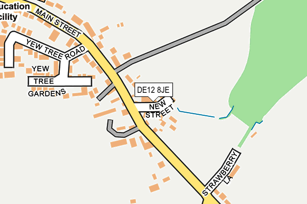 DE12 8JE map - OS OpenMap – Local (Ordnance Survey)