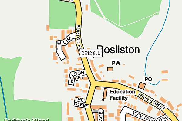 Map of BULLS HEAD (ROSLISTON) LIMITED at local scale