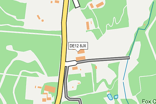 DE12 8JX map - OS OpenMap – Local (Ordnance Survey)