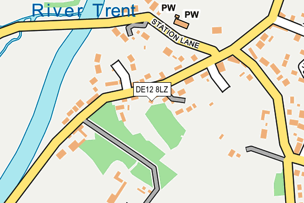 DE12 8LZ map - OS OpenMap – Local (Ordnance Survey)