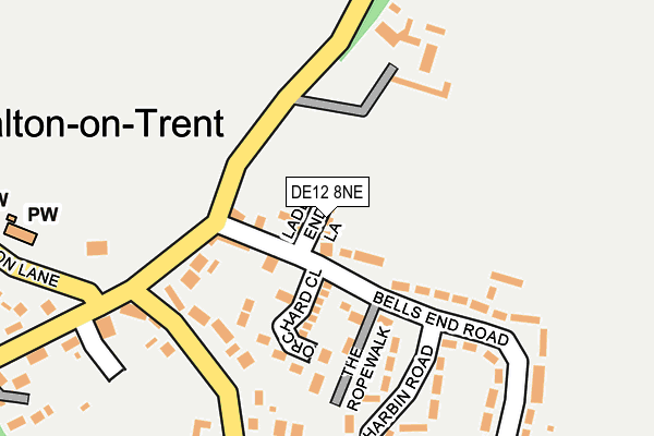 DE12 8NE map - OS OpenMap – Local (Ordnance Survey)