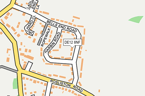 DE12 8NF map - OS OpenMap – Local (Ordnance Survey)