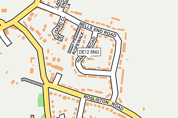 DE12 8NG map - OS OpenMap – Local (Ordnance Survey)