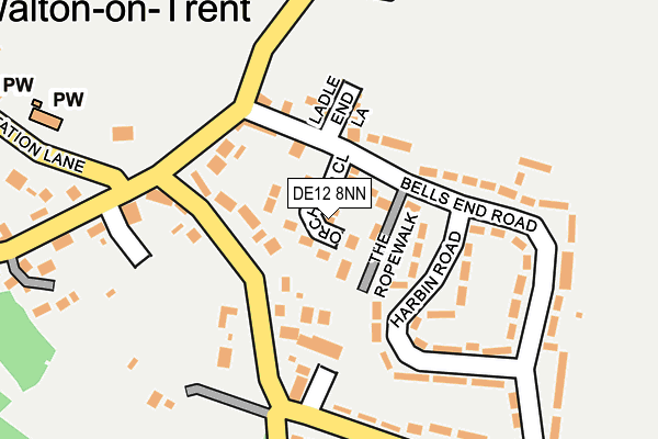 DE12 8NN map - OS OpenMap – Local (Ordnance Survey)
