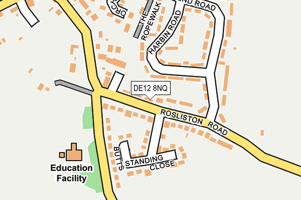 DE12 8NQ map - OS OpenMap – Local (Ordnance Survey)
