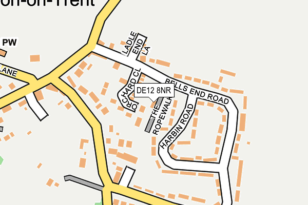 DE12 8NR map - OS OpenMap – Local (Ordnance Survey)