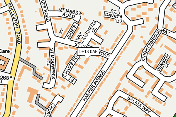 DE13 0AF map - OS OpenMap – Local (Ordnance Survey)