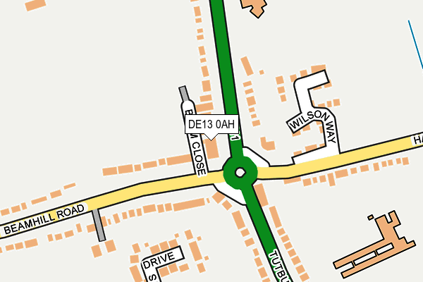 DE13 0AH map - OS OpenMap – Local (Ordnance Survey)