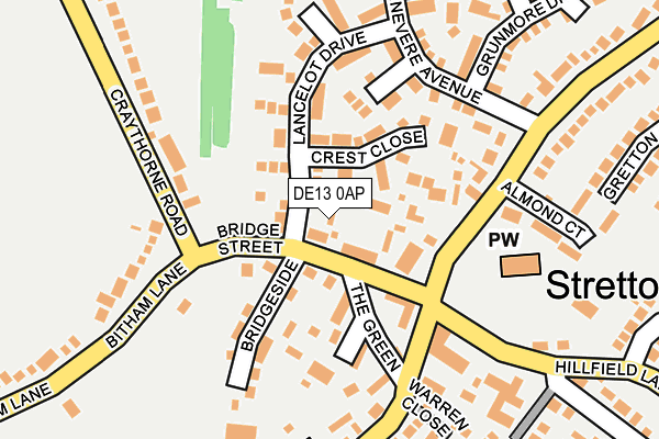DE13 0AP map - OS OpenMap – Local (Ordnance Survey)