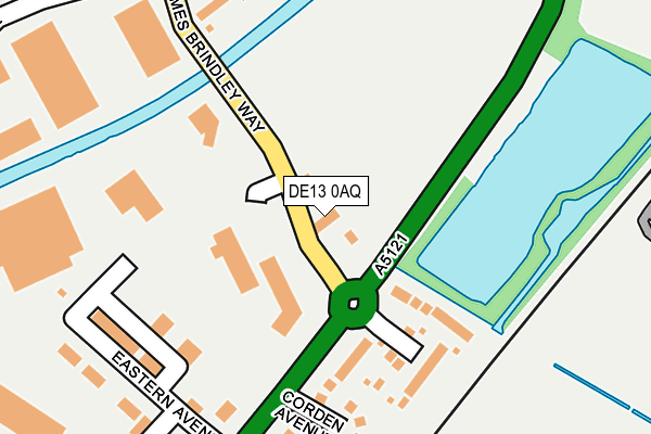 DE13 0AQ map - OS OpenMap – Local (Ordnance Survey)