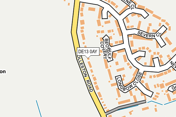 DE13 0AY map - OS OpenMap – Local (Ordnance Survey)