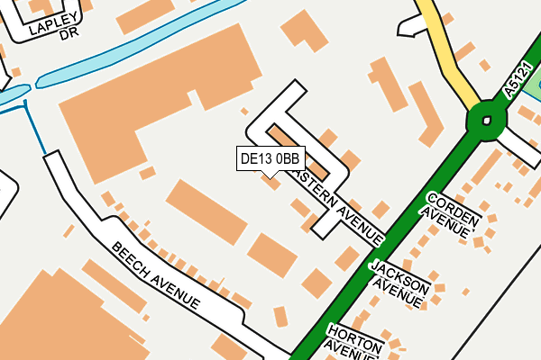 DE13 0BB map - OS OpenMap – Local (Ordnance Survey)