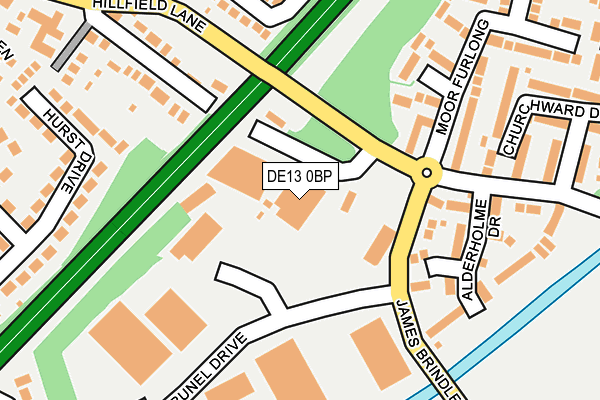 DE13 0BP map - OS OpenMap – Local (Ordnance Survey)