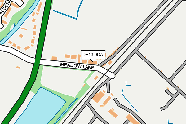 DE13 0DA map - OS OpenMap – Local (Ordnance Survey)