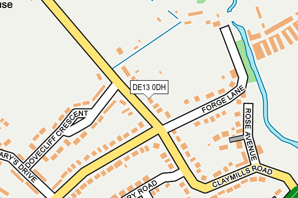 DE13 0DH map - OS OpenMap – Local (Ordnance Survey)