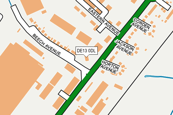 DE13 0DL map - OS OpenMap – Local (Ordnance Survey)