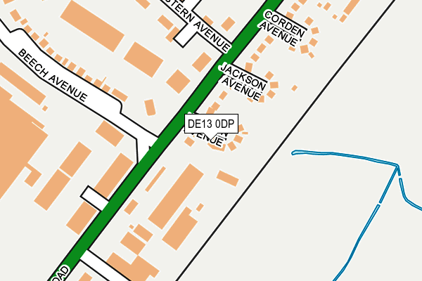 DE13 0DP map - OS OpenMap – Local (Ordnance Survey)