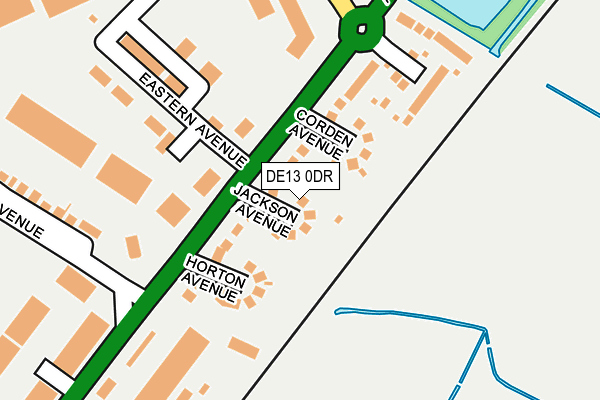 DE13 0DR map - OS OpenMap – Local (Ordnance Survey)