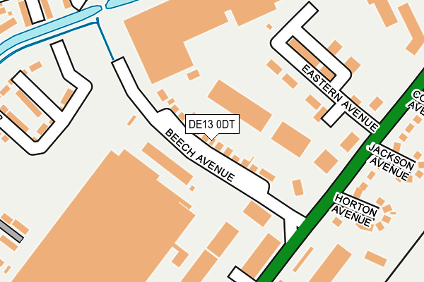 DE13 0DT map - OS OpenMap – Local (Ordnance Survey)