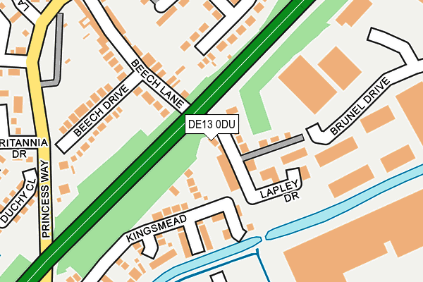 DE13 0DU map - OS OpenMap – Local (Ordnance Survey)