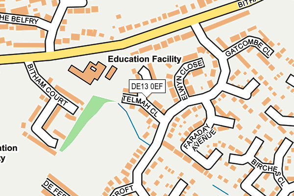 DE13 0EF map - OS OpenMap – Local (Ordnance Survey)