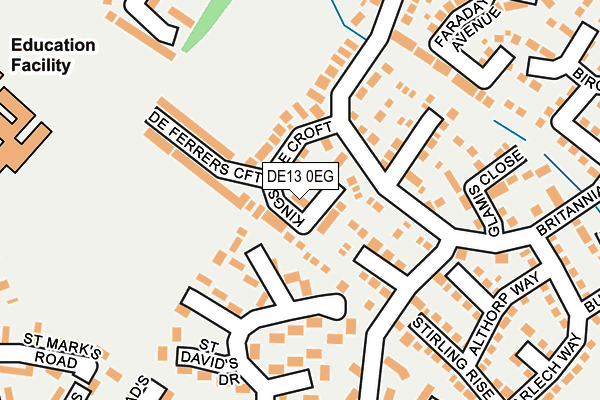 DE13 0EG map - OS OpenMap – Local (Ordnance Survey)