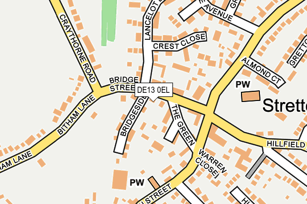 DE13 0EL map - OS OpenMap – Local (Ordnance Survey)