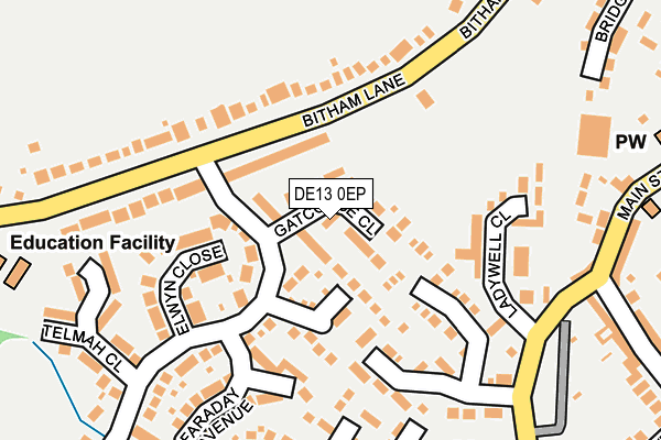 DE13 0EP map - OS OpenMap – Local (Ordnance Survey)