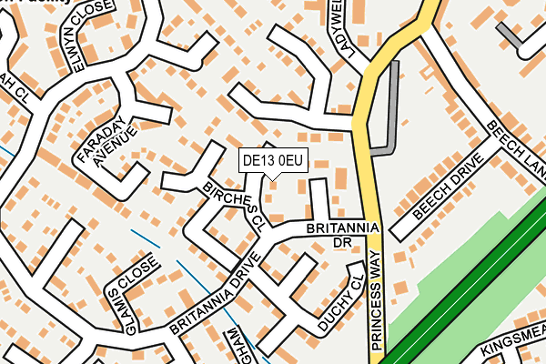 DE13 0EU map - OS OpenMap – Local (Ordnance Survey)